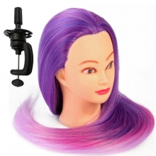 Cap Manechin Colorat H1-6F, 50% Natural 65 cm + Suport Prindere