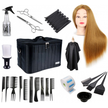 Set frizerie coafor cu geanta echipata Karina cap practica par sintetic - 1