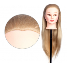 Cap Manechin cu Par Blond, 50% Natural 4A - 80 cm + Suport Prindere - 1