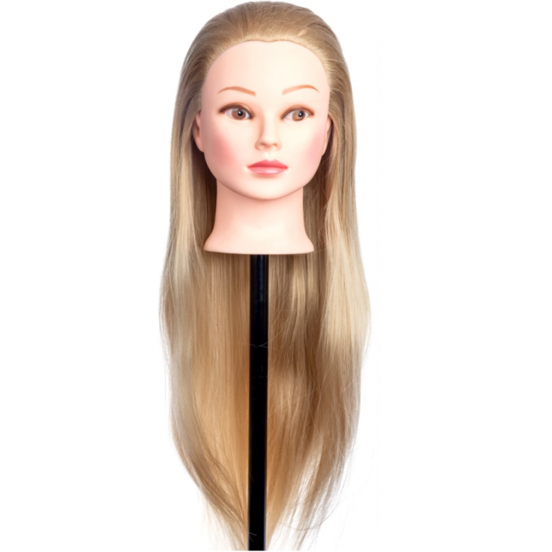 Cap Manechin cu Par Blond, 50% Natural 4A - 80 cm + Suport Prindere - 1