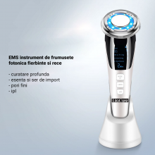 Aparat Facial Lila Care EMS Masaj Facial Cald si Rece Anti-Imbatranire, Anti-Rid Alb 103 Vibratie Sonica de 8000RPM Alb-Negru - 