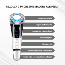 Aparat Facial Lila Care EMS Masaj Facial Cald si Rece Anti-Imbatranire, Anti-Rid Alb 103 Vibratie Sonica de 8000RPM Alb-Negru - 