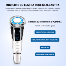 Aparat Facial Lila Care EMS Masaj Facial Cald si Rece Anti-Imbatranire, Anti-Rid Alb 103 Vibratie Sonica de 8000RPM Alb-Negru - 