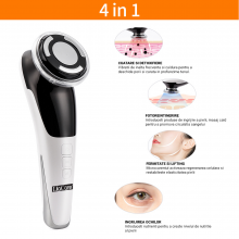Aparat Facial Lila Care EMS Masaj Facial Cald si Rece Anti-Imbatranire, Anti-Rid Alb 103 Vibratie Sonica de 8000RPM Alb-Negru - 