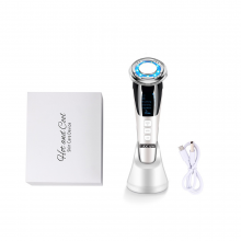 Aparat Facial Lila Care EMS Masaj Facial Cald si Rece Anti-Imbatranire, Anti-Rid Alb 103 Vibratie Sonica de 8000RPM Alb-Negru - 