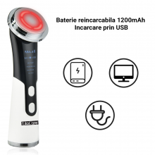 Aparat Facial pentru Infrumusetare Lila Care, Masaj Facial, EMS, Rece/Cald, Functii de Intinerire si Ridicare a Pielii - 4