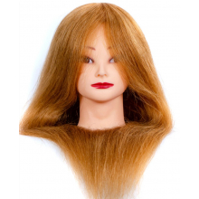 Cap Manechin pentru Vopsit cu Par Blond Auriu Natural 100%, 40-45cm + Suport Prindere - 5