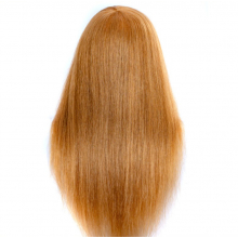 Cap Manechin pentru Vopsit cu Par Blond Auriu Natural 100%, 40-45cm + Suport Prindere - 6