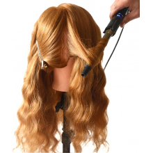 Cap Manechin pentru Vopsit cu Par Blond Auriu Natural 100%, 40-45cm + Suport Prindere - 3