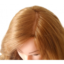 Cap Manechin pentru Vopsit cu Par Blond Auriu Natural 100%, 40-45cm + Suport Prindere - 13