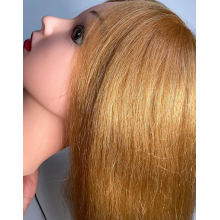 Cap Manechin pentru Vopsit cu Par Blond Auriu Natural 100%, 40-45cm + Suport Prindere - 7