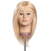 Cap Manechin cu Par Natural 100%, Tanja 20 cm OMC, L`Image Germania + Suport Prindere Masa - 1