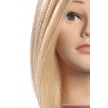 Cap Manechin cu Par Natural 100%, Tanja 20 cm OMC, L`Image Germania + Suport Prindere Masa - 1