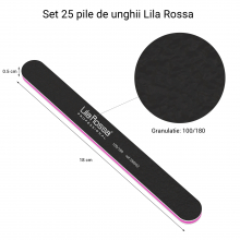 Set Pile Unghii 100/180 Drepte, Negre, Lila Rossa 25 Buc - 1