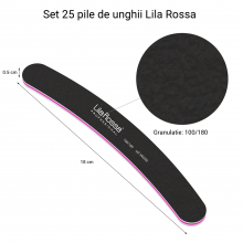 Set Pile Unghii 100/180, Lila Rossa, Banana, Negre, 25 buc - 1