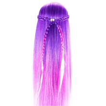 Cap Manechin Colorat H1-6B, 50% Natural 65 cm + Suport Prindere - 3
