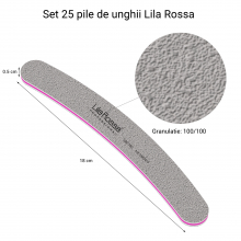 Set Pile Unghii 100/100, Lila Rossa, banana, Gri, 25 buc - 1