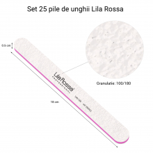 Set Pile Unghii 100/180 Lila Rossa, Drepte, Albe, 25 buc - 1