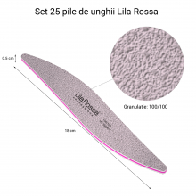Set Pile Unghii 100/100, Lila Rossa, Ovale, Gri, 25 buc - 1