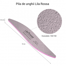 Pila Unghii 100/150 Lila Rossa, Ovala, Gri - 1
