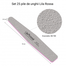 Set Pile Unghii 80/180 Lila Rossa, Romb, Gri, 25 buc - 1