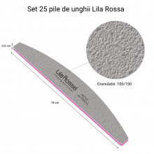 Set Pile Unghii 100/150 Lila Rossa, Semiluna, Gri, 25 buc - 2