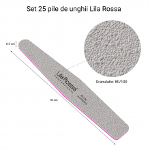 Set Pile Unghii 80/100 Lila Rossa, Romb, Gri, 25 buc - 1