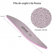 Set Pile Unghii 100/180 Lila Rossa, Ovale, Gri, 25 buc - 1