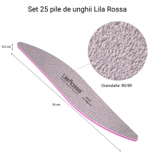 Set Pile Unghii 80/80 Lila Rossa, Ovale, Gri, 25 buc - 1