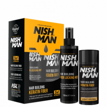 NISH MAN - Set fiber pentru parul rar - Saten deschis - 1
