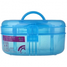 Geanta cosmetice din plastic cu oglinda Albastru