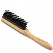 Perie coafat frizerie/coafor 9 file din lemn - Negru - 1