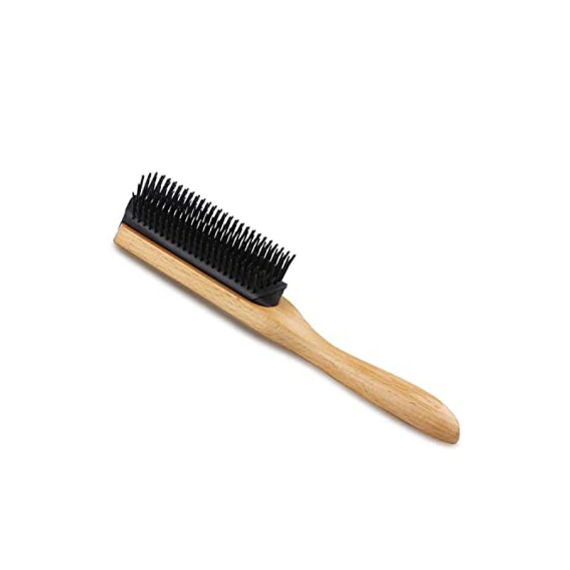 Perie coafat frizerie/coafor 9 file din lemn - Negru - 1