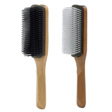 Perie coafat frizerie/coafor 9 file din lemn - Negru - 1