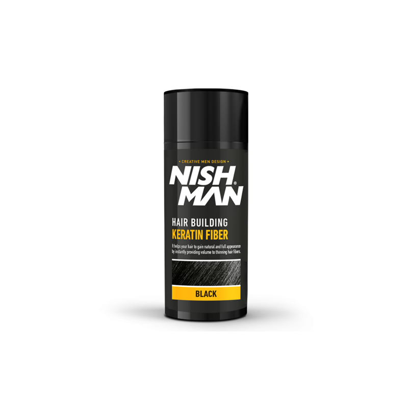 NISH MAN - Pudra fiber pentru parul rar - Negru - 1