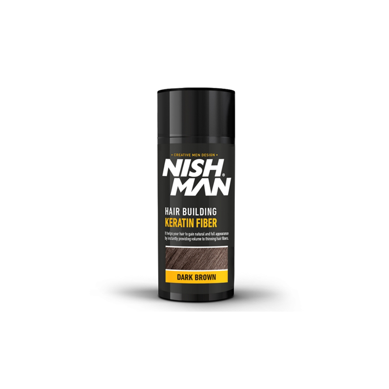 NISH MAN - Pudra fiber pentru parul rar - Saten inchis - 1