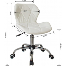 Scaun Frizerie/Coafor Damaris, Reglabil pe Inaltime, Piele Ecologica - 12