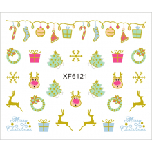 Sticker Nail Art Lila Rossa pentru Craciun, Revelion si Iarna XF6121 - 1