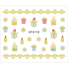 Sticker Nail Art Lila Rossa pentru Craciun, Revelion si Iarna XF6118 - 1