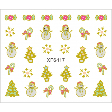 Sticker Nail Art Lila Rossa pentru Craciun, Revelion si Iarna XF6117 - 1