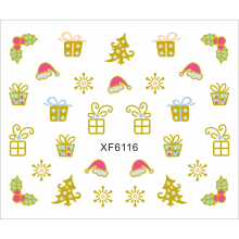 Sticker Nail Art Lila Rossa pentru Craciun, Revelion si Iarna XF6116 - 1