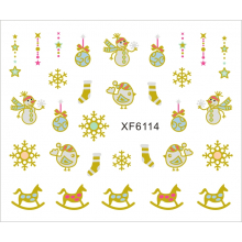 Sticker Nail Art Lila Rossa pentru Craciun, Revelion si Iarna XF6114 - 1
