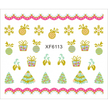 Sticker Nail Art Lila Rossa pentru Craciun, Revelion si Iarna XF6113 - 1