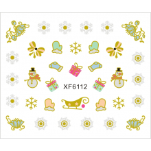 Sticker Nail Art Lila Rossa pentru Craciun, Revelion si Iarna XF6112 - 1