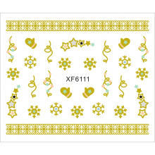 Sticker Nail Art Lila Rossa pentru Craciun, Revelion si Iarna XF6111 - 1
