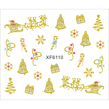 Sticker Nail Art Lila Rossa pentru Craciun, Revelion si Iarna XF6110 - 1