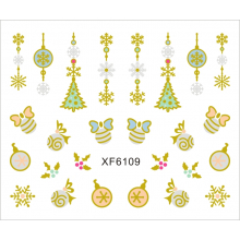 Sticker Nail Art Lila Rossa pentru Craciun, Revelion si Iarna XF6109 - 1