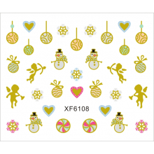 Sticker Nail Art Lila Rossa pentru Craciun, Revelion si Iarna XF6108 - 1
