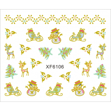 Sticker Nail Art Lila Rossa pentru Craciun, Revelion si Iarna XF6106 - 1