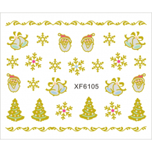 Sticker Nail Art Lila Rossa pentru Craciun, Revelion si Iarna XF6105 - 1